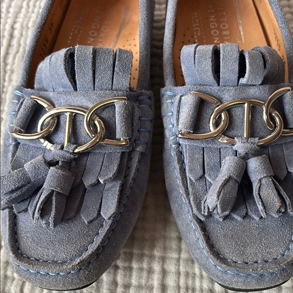 Venezia Women's Tassel Loafers in Soft Blue - Picture 7 of 7